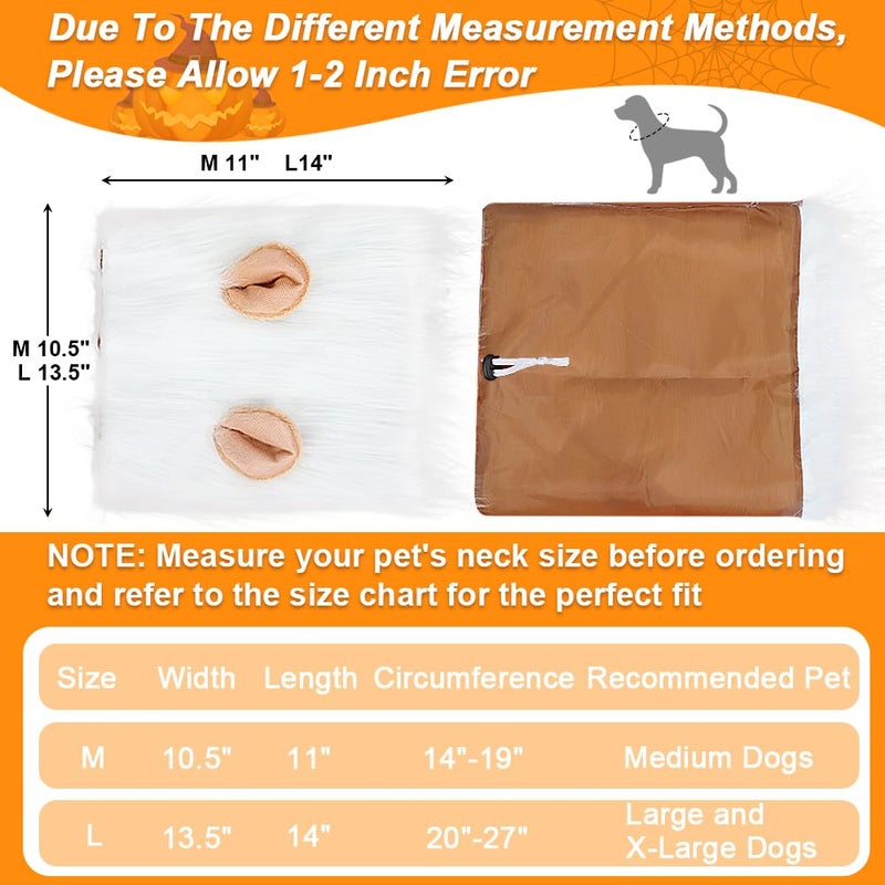 Vivifying Lion Mane Dog Costume, Adjustable Lion Wig with Faux Fur for Medium&Large Dogs, Halloween Dog Accessory Perfect for Parties, Photoshoots, and Role-Playing (Large, White) - Image 3